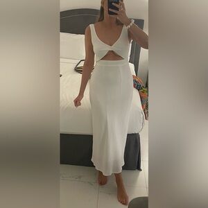 Petal and Pup White Linen Dress